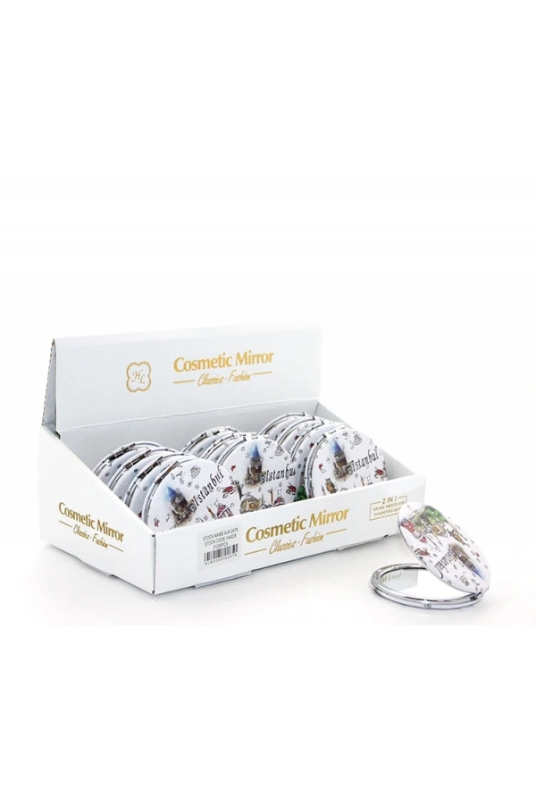 Bidebuvar Taşlı İstanbul Tasarımı El Aynası İnce Model 2