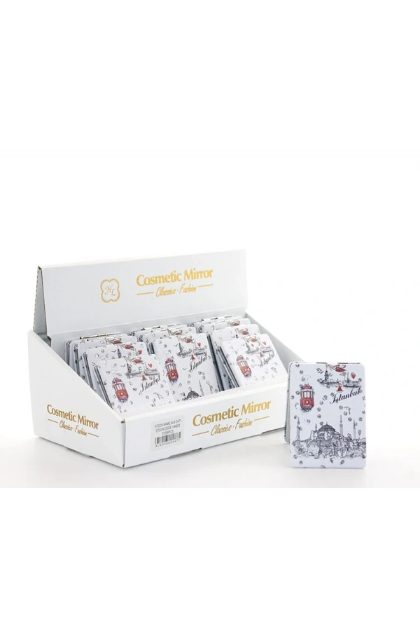 Bidebuvar Taşlı İstanbul Tasarımı El Aynası İnce Model 8