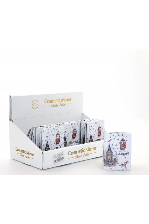 Bidebuvar Taşlı İstanbul Tasarımı El Aynası İnce Model 9