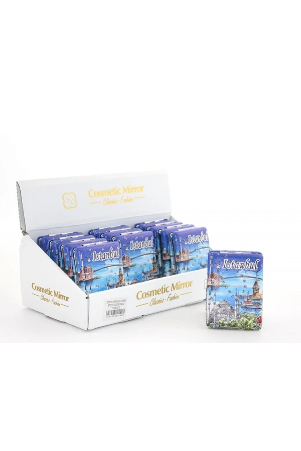 Bidebuvar Taşlı İstanbul Tasarımı El Aynası Kalın Model 1