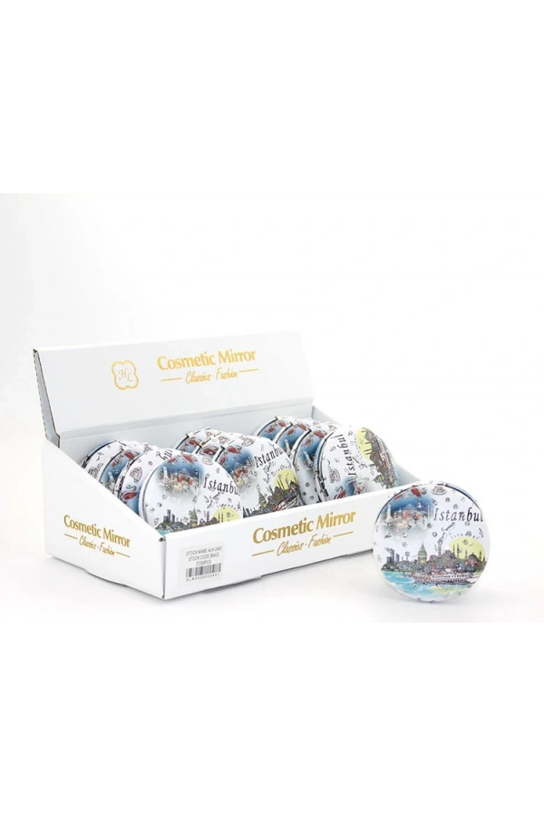 Bidebuvar Taşlı İstanbul Tasarımı El Aynası Kalın Model 4