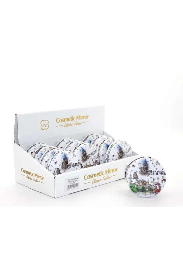 Bidebuvar Taşlı İstanbul Tasarımı El Aynası Kalın Model 8