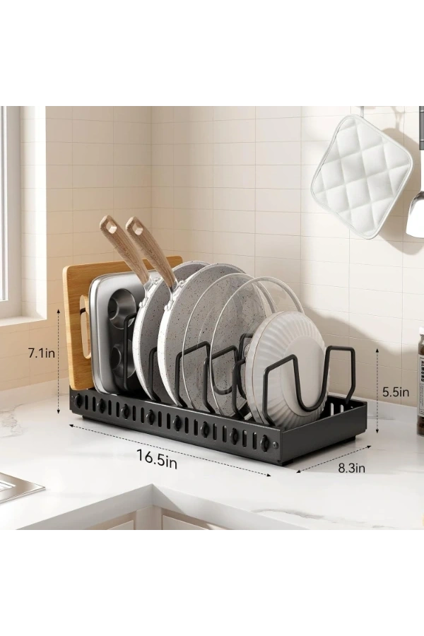 Bidebuvar Teleskopik Raylı Tava Tencere Organizeri