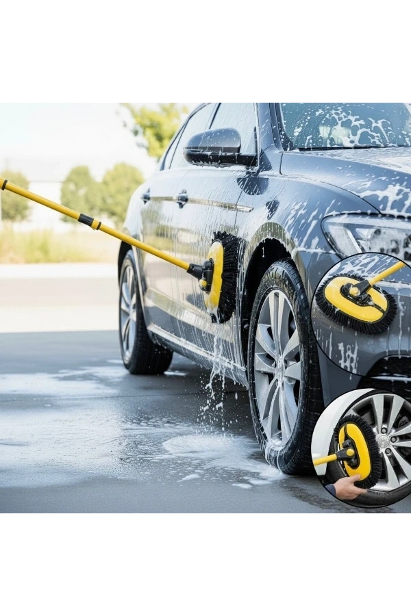 Bidebuvar Teleskopik Saplı Kuru Islak Oto Yıkama Fırçası