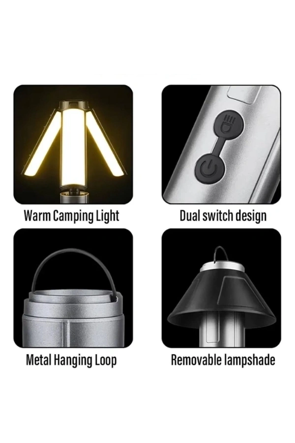 Bidebuvar Teleskopik Şarj Edilebilir Çadır Kamp Işığı