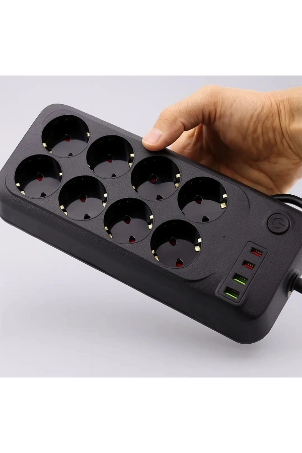 Bidebuvar Termal Akım Korumalı 8 Prizli Uzatma Kablosu