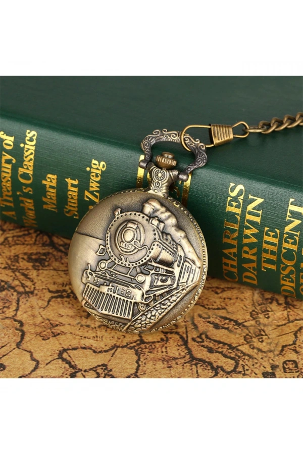 Bidebuvar Tren Temalı Köstekli Saat