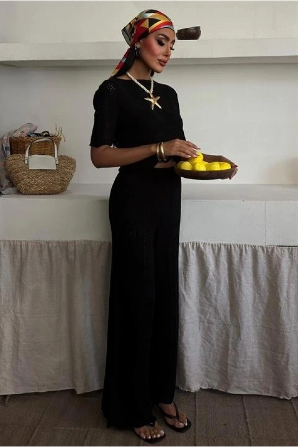 Bidebuvar Triko Bluz Pantolon İkili Takım 10084-025