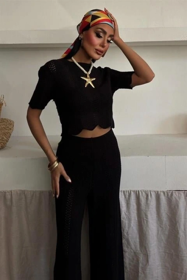 Bidebuvar Triko Bluz Pantolon İkili Takım 10084-025