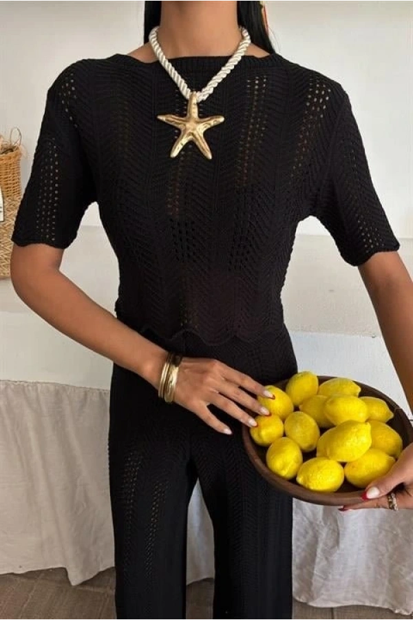 Bidebuvar Triko Bluz Pantolon İkili Takım 10084-025