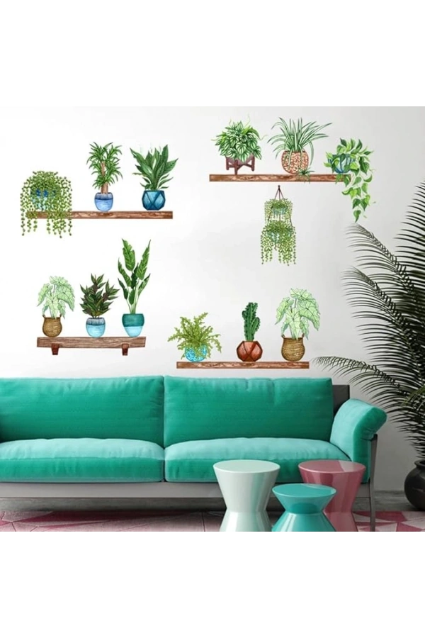 Bidebuvar Tropikal Bitkiler Duvar Stickerı Model B