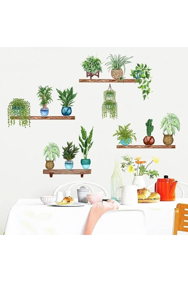 Bidebuvar Tropikal Bitkiler Duvar Stickerı Model B