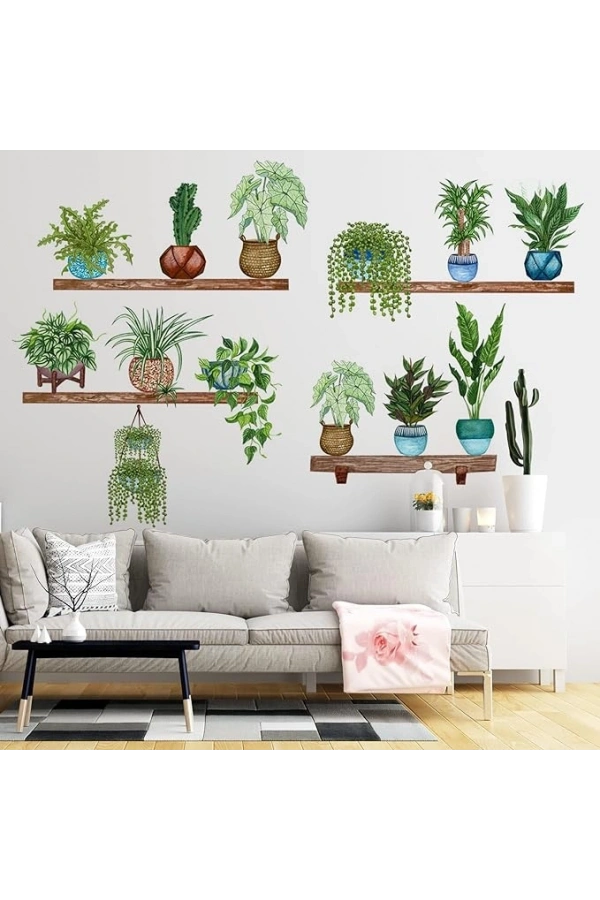 Bidebuvar Tropikal Bitkiler Duvar Stickerı Model B