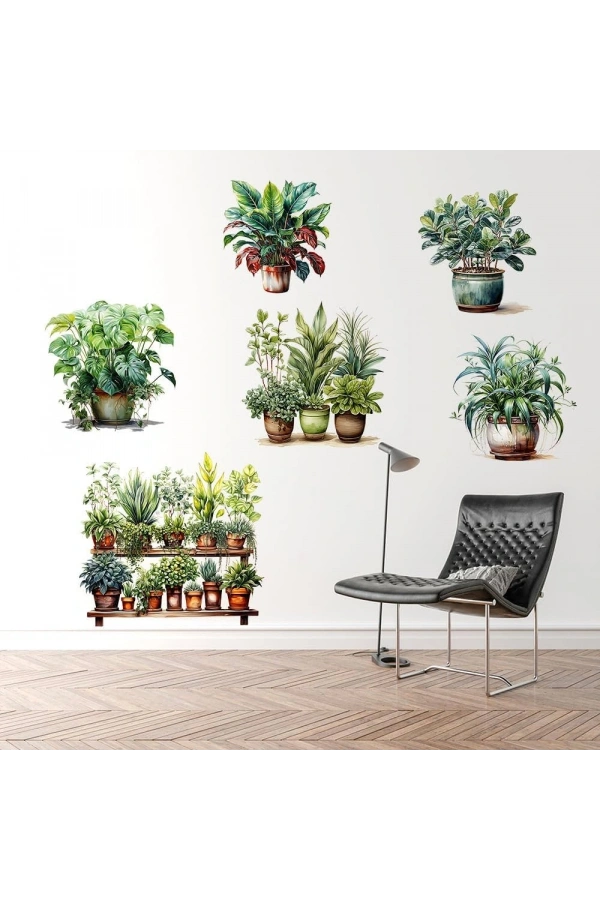 Bidebuvar Tropikal Bitkiler Duvar Stickerı Model C
