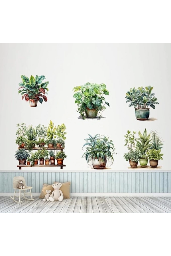 Bidebuvar Tropikal Bitkiler Duvar Stickerı Model C