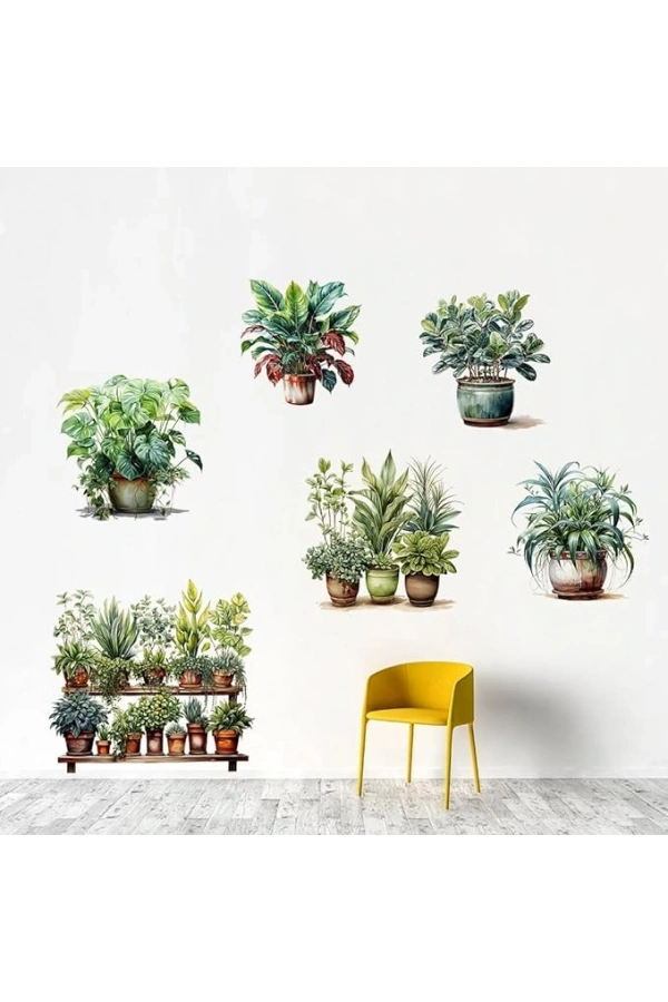 Bidebuvar Tropikal Bitkiler Duvar Stickerı Model C