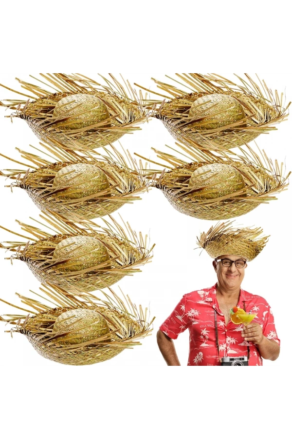 Bidebuvar Tropikal Parti Natural Hasır Şapka