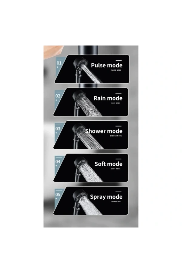 Bidebuvar Turbo Duş Başlığı 5 Modlu