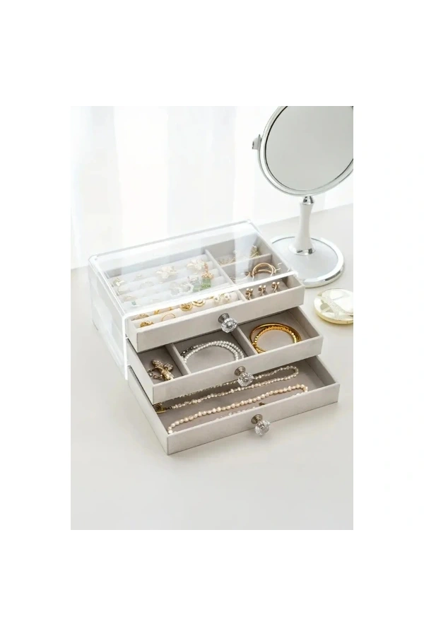 Bidebuvar Üç Katlı Takı Organizeri