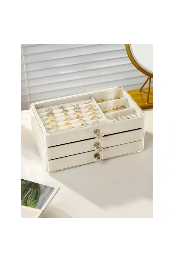 Bidebuvar Üç Katlı Takı Organizeri