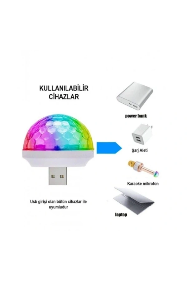 Bidebuvar Usb Girişli Sese Duyarlı Disko Topu