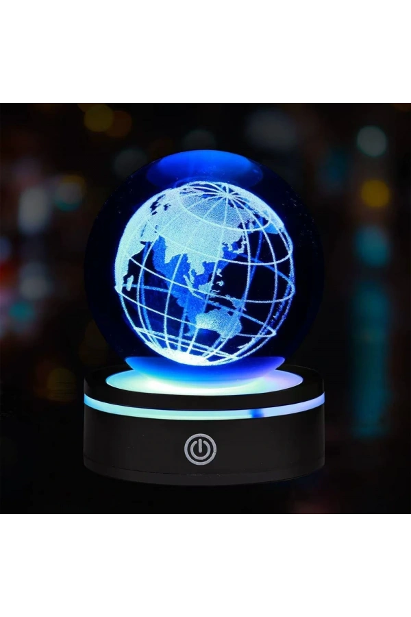 Bidebuvar USBli Dünya Tasarımlı Dönen Cam Küre