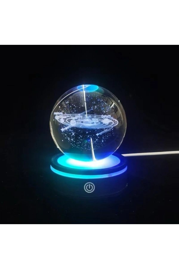 Bidebuvar USBli Gezegenler Tasarımlı Dönen Cam Küre