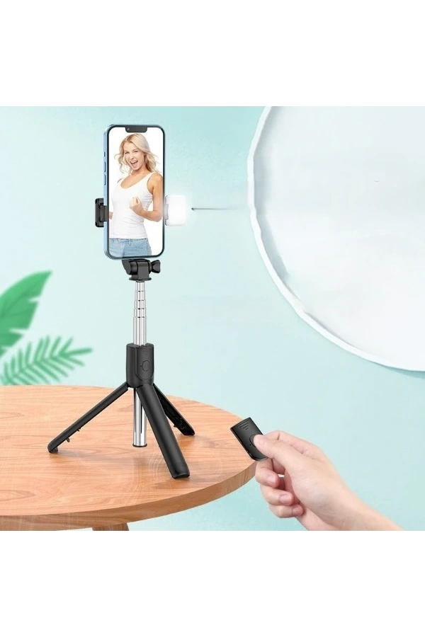 Bidebuvar Uzaktan Kumandalı Tripod Özellikli Selfie Çubuğu