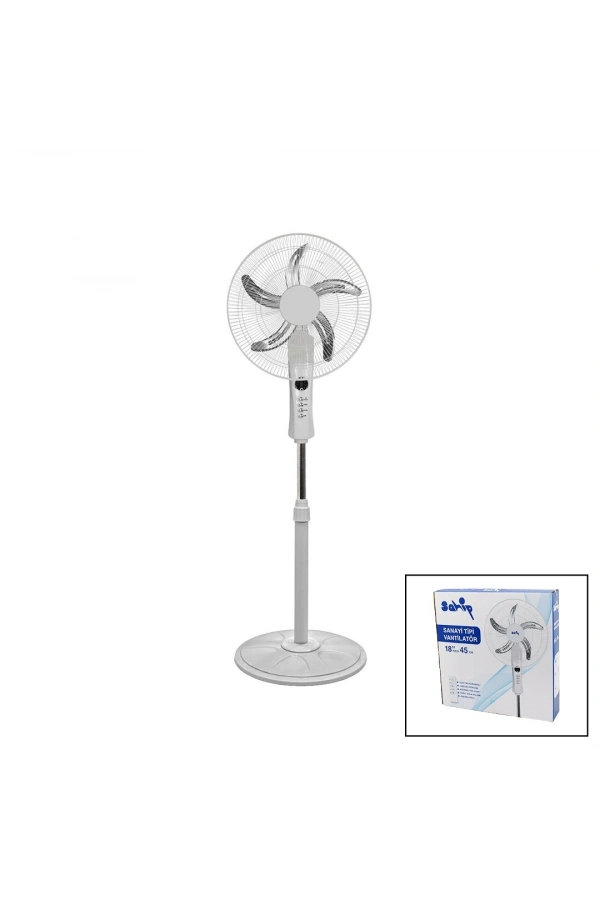 Bidebuvar Uzaktan Kumandalı Vantilatör - Sanayi Tipi - 5 Metal Pervaneli - 3 Kademe Hız Ayarlı