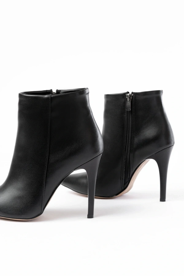 Bidebuvar VRT-4802 Siyah Yüksek İnce Topuklu Fermuarlı Kadın Bot