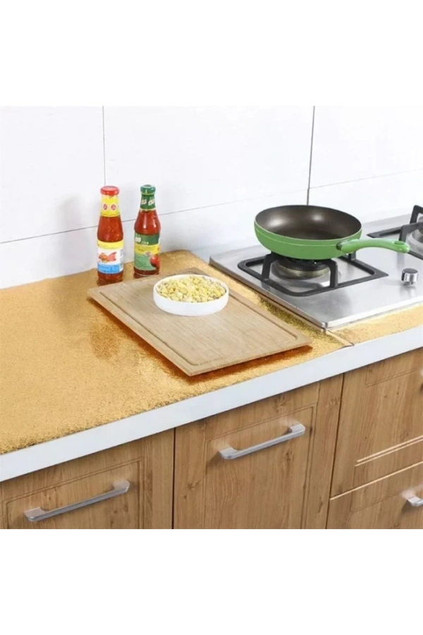 Bidebuvar Yapışkanlı Gold Mutfak Tezgah Folyosu