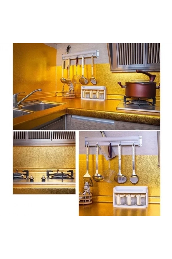 Bidebuvar Yapışkanlı Gold Mutfak Tezgah Folyosu