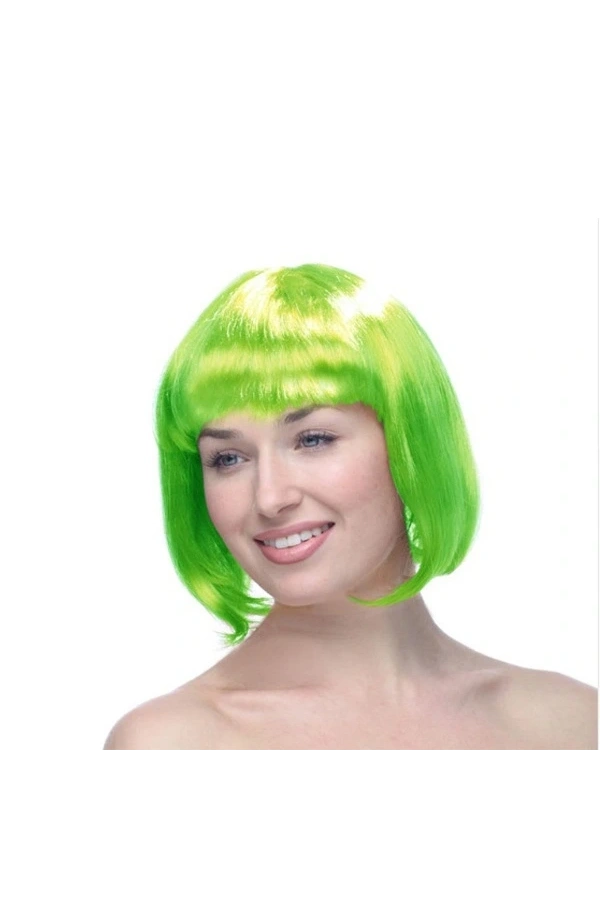 Bidebuvar Yeşil Küt Peruk Saç