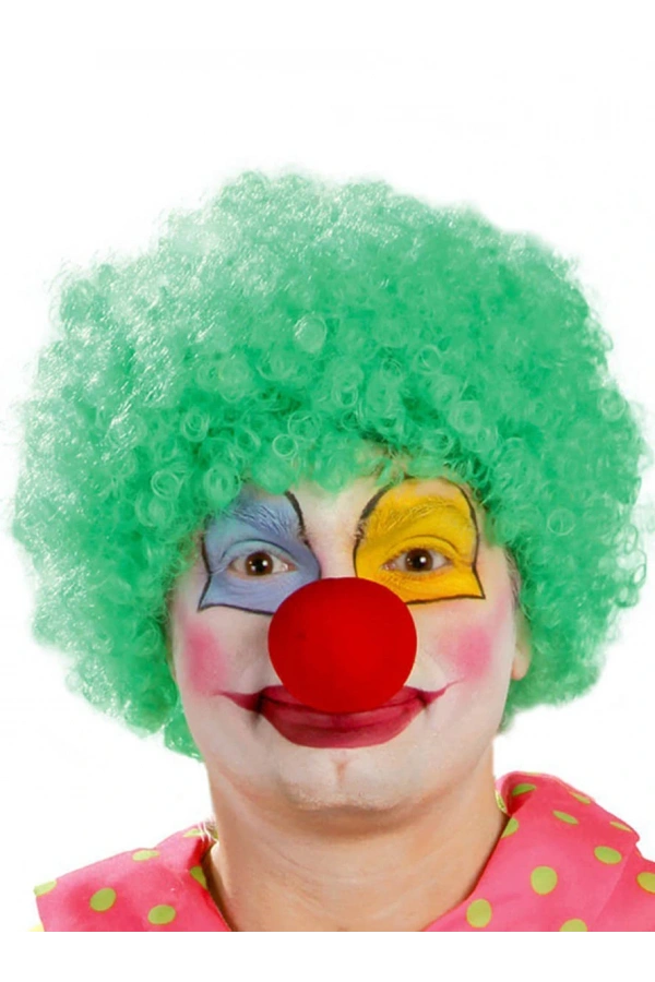 Bidebuvar Yeşil Renk Kıvırcık Afro Palyaço Seti