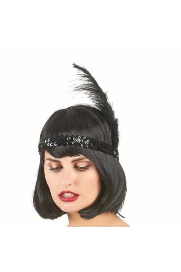 Bidebuvar Yılbaşı Saç Tüyü Saç Bandı Siyah Renk