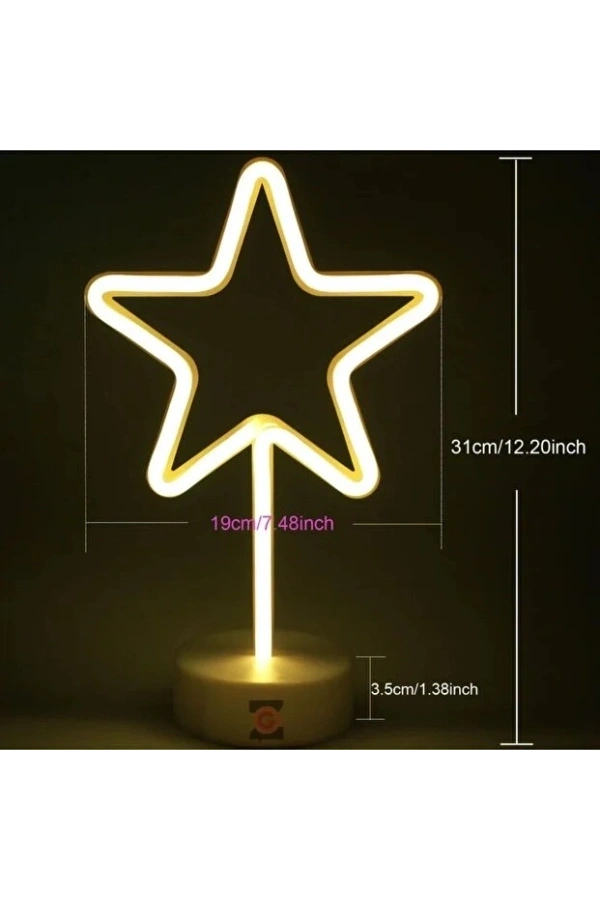 Bidebuvar Yıldız Neon LED Lamba