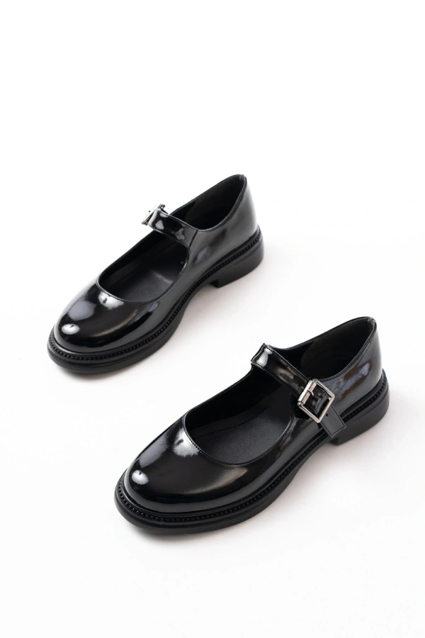 Bidebuvar YSN-4444 Siyah Rugan Günlük Bayan Ayakkabı