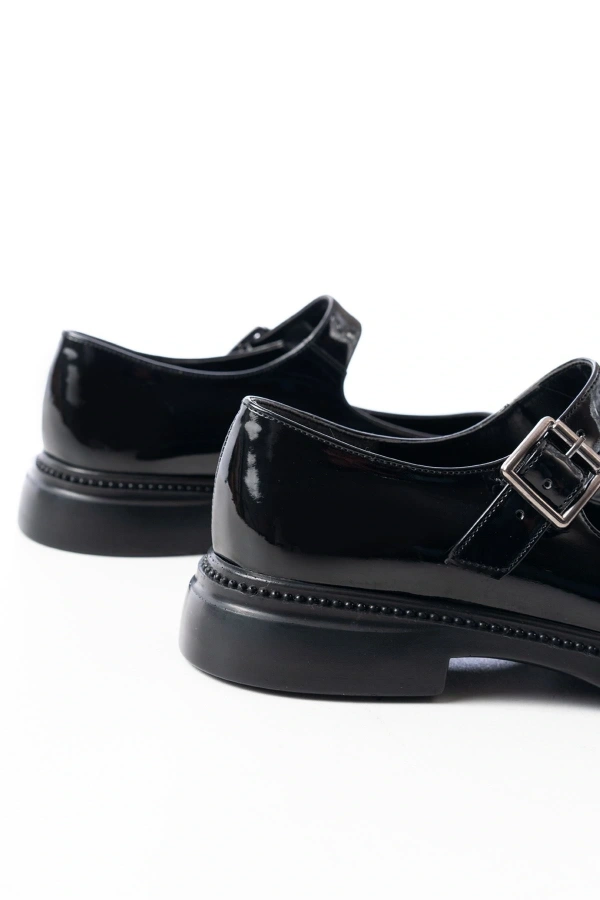 Bidebuvar YSN-4444 Siyah Rugan Günlük Bayan Ayakkabı