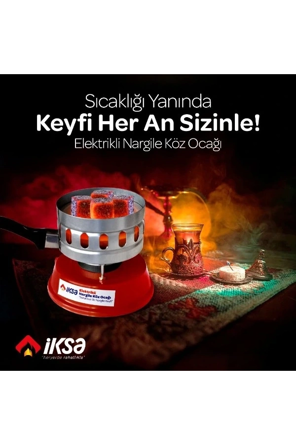 Bidebuvar Yuvarlak Galvaniz Elektrikli Nargile Köz Ocağı