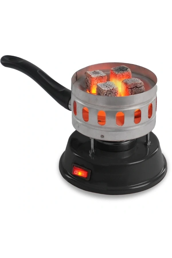 Bidebuvar Yuvarlak Galvaniz Elektrikli Nargile Köz Ocağı