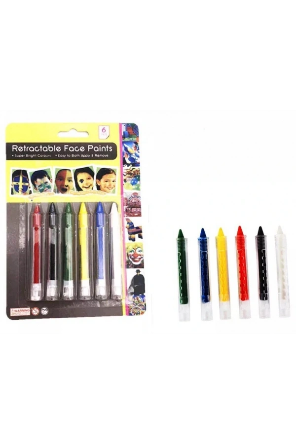 Bidebuvar Yüz Boyama Seti Kalemli 6 Renk