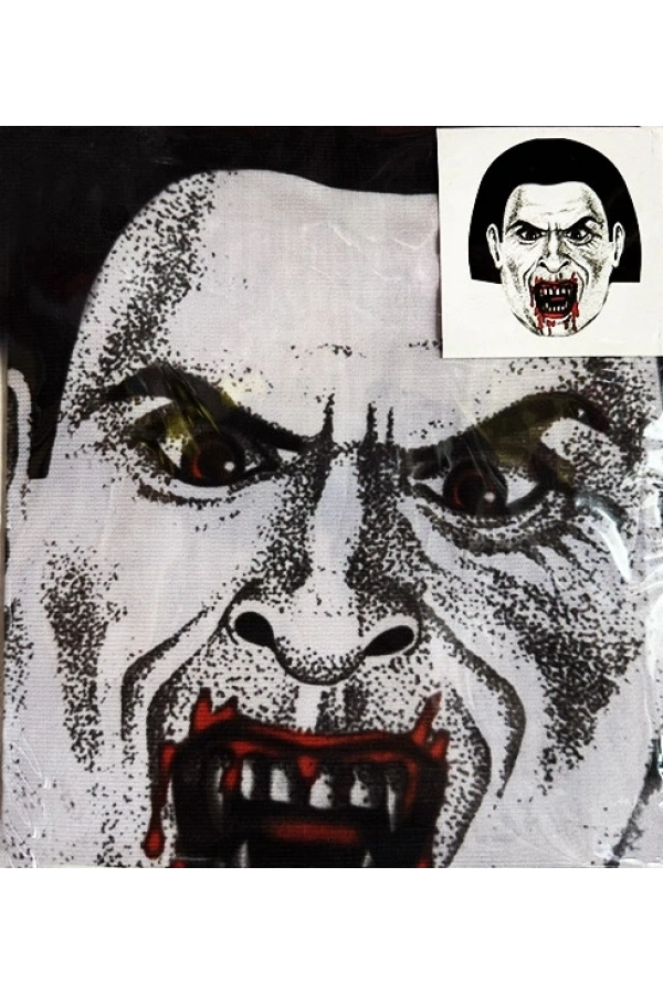 Bidebuvar YÜZE YAPIŞAN KAFAYA TAM GEÇMELI STREÇ KANLI VAMPIR MASKE