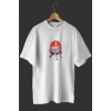 Bidebuvar 1 Mayıs Emek Ve Dayanışma Günü Baskılı Oversize Bisiklet Yaka T-shirt - Beyaz
