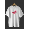 Bidebuvar 1 Mayıs Emekçiler Günü Baskılı Oversize Bisiklet Yaka T-shirt - Beyaz