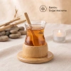 Bidebuvar 18 Parça Bambu Çay Seti - 6 Çay Bardağı - Borosilikat Cam