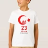 Bidebuvar 23 Nisan Çocuk Bayramı Baskılı Özel T-shirt - Beyaz