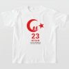 Bidebuvar 23 Nisan Çocuk Bayramı Baskılı Özel T-shirt - Beyaz