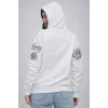 Bidebuvar 3 İplik Pamuklu Kapüşonlu Baskılı SweatShirt Hoodie - Beyaz