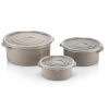 Bidebuvar 3lü Yuvarlak Mikrodalga Saklama Kabı Seti