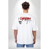 Bidebuvar 30 Ağustos Zafer Bayramı Ön Arka Baskılı Oversize Bisiklet Yaka T-shirt - Beyaz